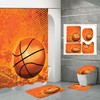 Basketball Print Shower Curtain - Ideal for Sports-Themed Bathrooms