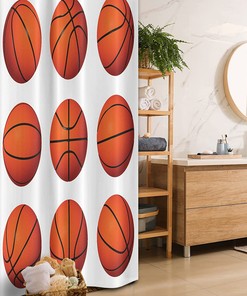 Bathroom Curtain Sports Theme Stall Shower Curtain