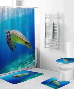 Bathroom Shower Curtain Mats Set - Bathroom Accessory for Decor