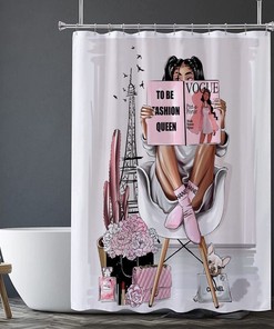 Beautiful African American Black Girl Shower Curtain for Bold and Empowering Bathroom Decor