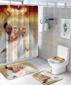 Beautiful Black Woman Shower Curtain - Durable Waterproof Fabric for Home and Bathroom Decor