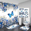 Beautiful Blue and Pink Butterfly 3D Shower Curtain Cover - Waterproof for Bathroom Decor