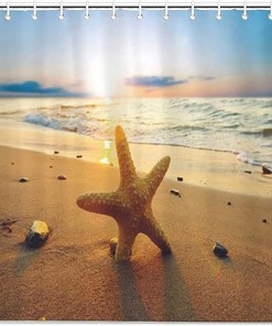 Beautiful Hawaiian Beach Starfish Sunset Shower Curtain for Home Decor in Bathroom