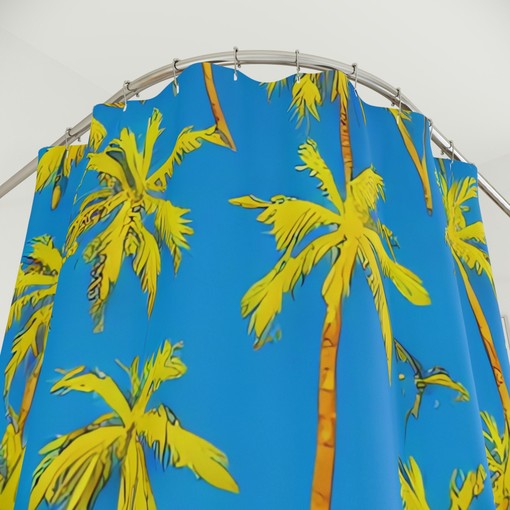 Beautiful Palm Trees Beach Shower Curtain for Modern Bathroom Decor - Image 3