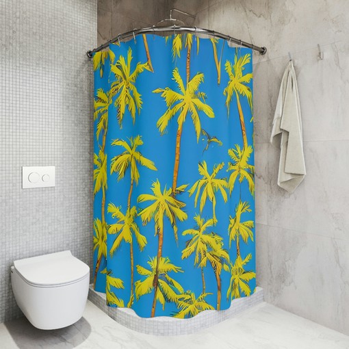 Beautiful Palm Trees Beach Shower Curtain for Modern Bathroom Decor - Image 4