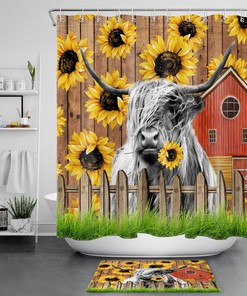 Beautiful Sunflower Shower Curtain for Your Bright Bathroom Decor