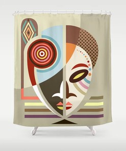 Black American Bathroom Decor Kwanzaa Gifts with African Shower Curtain