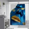 Blue Face Women's Shower Curtain for Bold Bathroom Decor