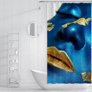 Blue Face Women’s Shower Curtain for Bold Bathroom Decor