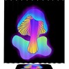 Blue Light Mushroom Printing Waterproof Fabric Bathroom Shower Curtain