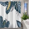 Blue and Gold Palm Tree Shower Curtain - Home Decor Bathroom Curtain