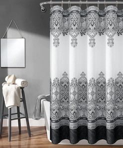 Bohemian Farmhouse Moroccan Black Shower Curtain for Unique and Stylish Bathroom Decor