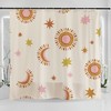 Bohemian Moon and Sun Art Shower Curtain for Bathroom Decor