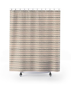 Bohemian Shower Curtain in Earth Tones - Perfect for Guest Bathroom Decor
