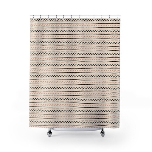Bohemian Shower Curtain in Earth Tones - Perfect for Guest Bathroom Decor