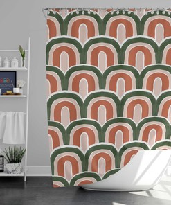 Boho Rainbow Shower Curtain - A Bohemian Shape Rainbows for Your Bathroom Decor