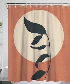 Boho Watercolor Geometric Print Shower Curtain for Artsy Bathroom