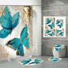 Butterfly 3D Shower Curtain Painting for an Artistic Bathroom Decor