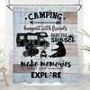 Camper Shower Curtain With Bonfire and Happy Campfire Design - Perfect for Travel Trailer Bathroom Decoration