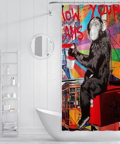 Cartoon Bears Print Shower Curtain - Cute and Fun Bathroom Decor for Kids