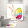 Cartoons Easter Eggs Rabbit Shower Curtain for a Playful Easter Bathroom