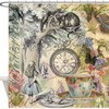 Cheshire Cat Alice in Wonderland Decorative Fabric Shower Curtain for Whimsical Bathroom Decor