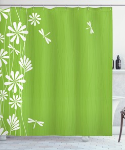 Childish Art Dragonfly Shower Curtain for Playful Bathroom