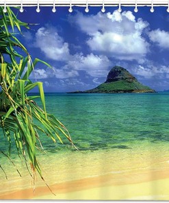Chinaman's Hat Hawaii Shower Curtain made from Decorative Fabric for Bathroom