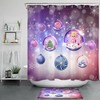 Christmas Ball Shower Curtain with Dreamy Purple Winter Snowflakes for a Festive Bathroom Accessory