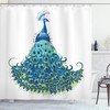 Classical Peacock Shower Curtain with Tropics Wildlife Theme Illustration Bathroom Decor