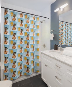 Clouds and Horizon African American Woman Shower Curtain