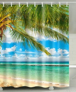 Coconut Tree Shower Curtain for Your Beach Chic Bathroom Decor
