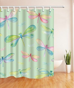 Colorful Dragonfly Shower Curtain for a Vibrant Bathroom Look