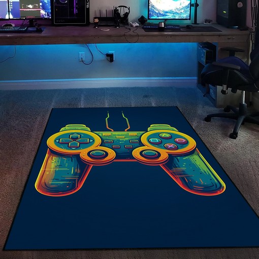 Colorful Game Controller Area Rugs for Game Room or Bedroom, Shufflezone Gaming Carpet, Teen Boys' Gaming Rugs - Image 2