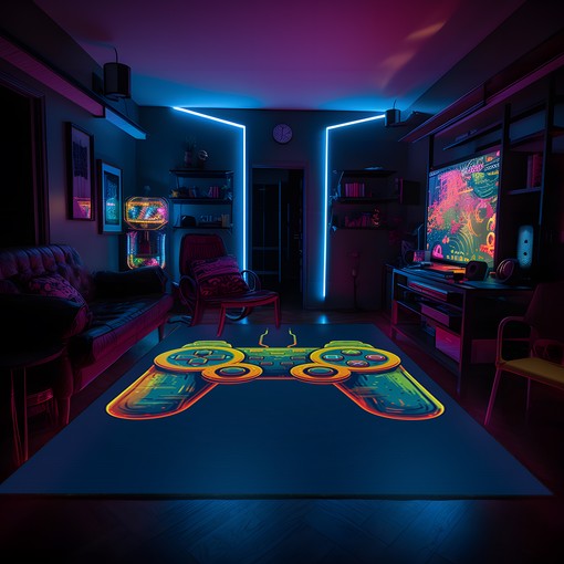 Colorful Game Controller Area Rugs for Game Room or Bedroom, Shufflezone Gaming Carpet, Teen Boys' Gaming Rugs - Image 4