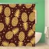 Colorful Hawaiian Pineapple Pattern Shower Curtain, Waterproof Fabric, Bathroom Decor