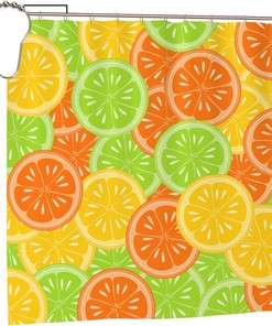 Colorful Lemons Fruits Shower Curtain - Waterproof Bathroom Decor with Home Decor Accents