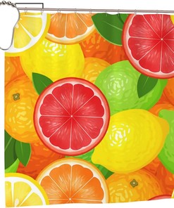 Colorful Lemons Shower Curtain - Waterproof Bathroom Decor Accented with Home Decor