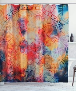Colorful Mandala Flower Shower Curtain for Bohemia Bathroom Decor