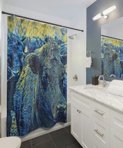 Cow Gogh Shower Curtain, Country Bathroom Decoration