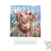 Cow Painting Shower Curtain, Highland Animal Bathroom Decor with Highland Cow