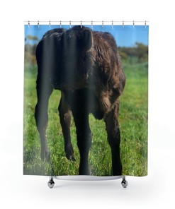 Cow Shower Curtain - Farm Animal Bath Curtain for Rustic Bathroom Decor