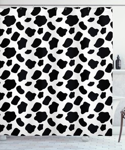 Cow Skin Spots Print Shower Curtain, Country Bathroom Accessory