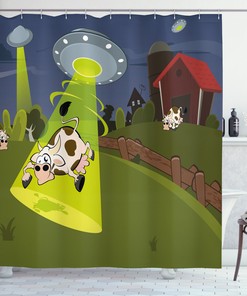 Cow and Farmhouse Shower Curtain for a Rustic Bathroom Decor