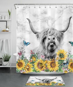 Cow on Farm Shower Curtain - Home Decor & Waterproof Fabric