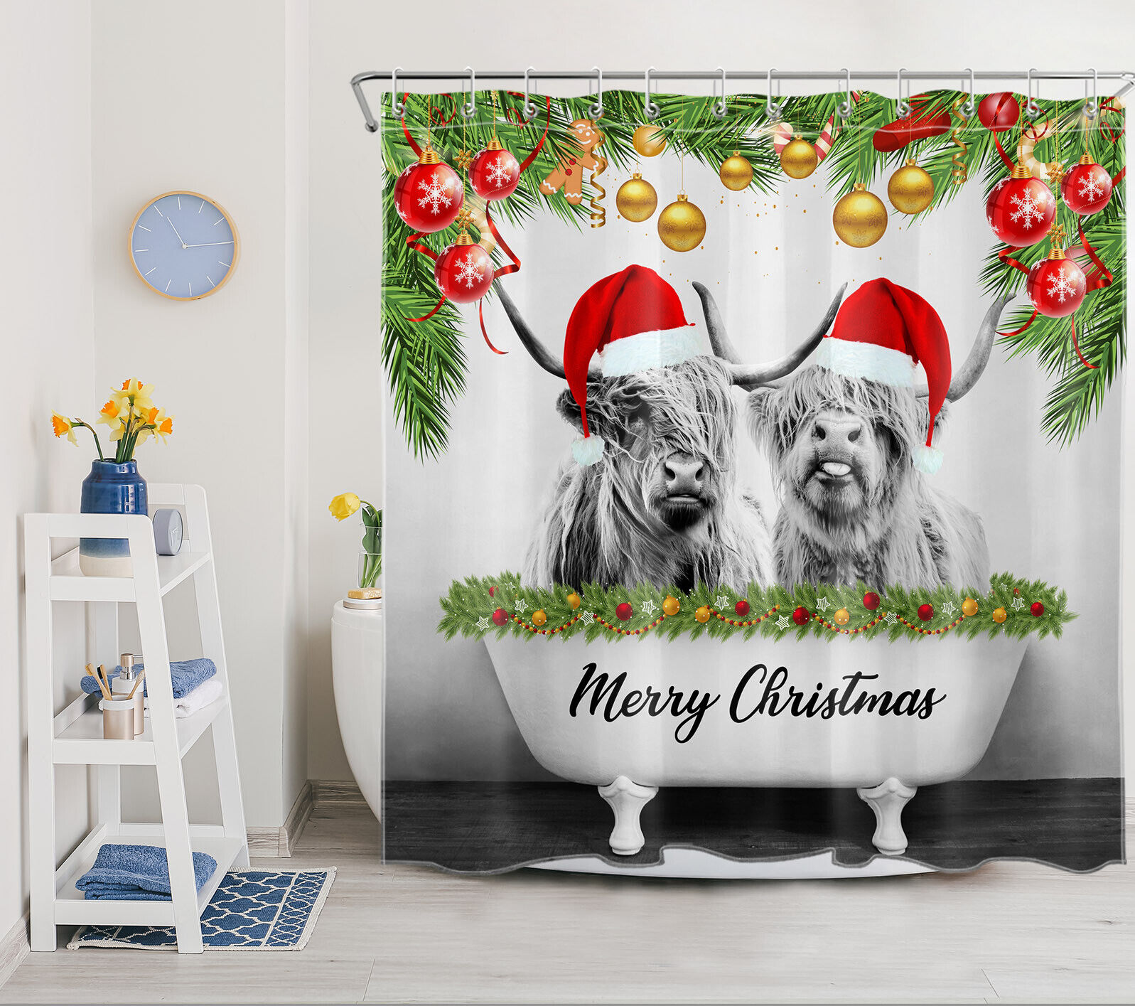 Cow on the Farm Shower Curtain - Home Decor & Waterproof Fabric - Image 2