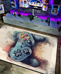 Create a Unique Gaming Space with Personalized Shufflezone Game Controller Carpet for Boy's Bedroom