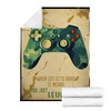 Customizable Video Game Sherpa Fleece Throw for Teen Boys, Personalized Gaming Room Decor for Bedroom and Living Room