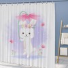 Cute Bunny Flower Waterproof Shower Curtain for Bathroom