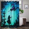 Cute Cartoon Style Blue and Green Shower Curtain - Hasenciv Bathroom Decor